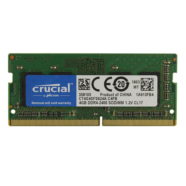  CRUCIAL - DDR4 4GB 2400MHZ SO-DIMM (CT4G4SFS624A) 