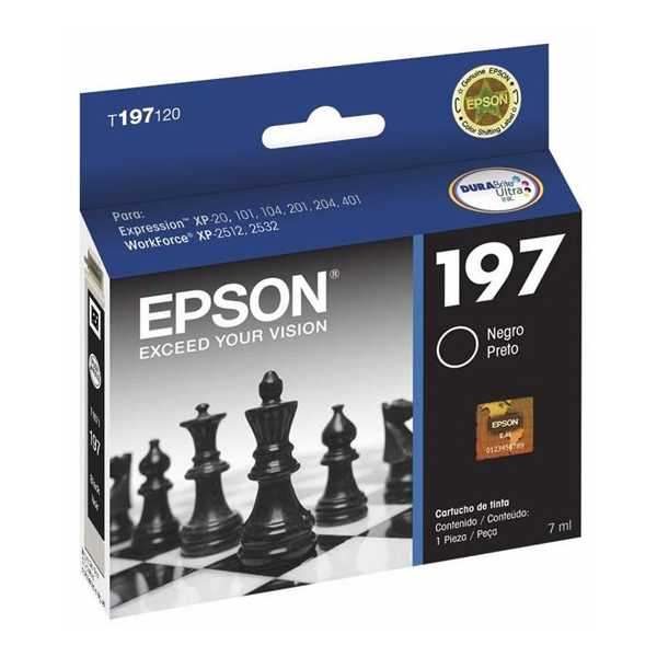 EPSON - CARTRIDGE BLACK TINTA- XPRESXP-101 / XP-201 / XP-401 ALTA CAP (T197120-AL)