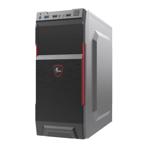 XTECH - XTECH XTQ-214 MID TOWER ATX 600 WATT BLACK AND RED- USB/AUDI (XTQ-214)