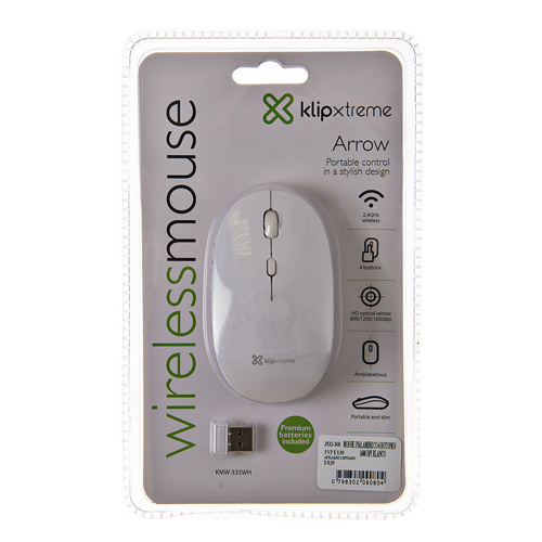 KLIP XTREME - MSE WLS KMW-335WH 2.4GHZ 4-BTN 1000/1600 DPI WHITE (KMW-335WH)