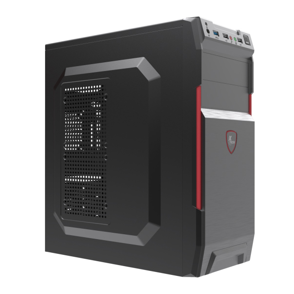 XTECH - XTECH XTQ-214 MID TOWER ATX 600 WATT BLACK AND RED- USB/AUDI (XTQ-214)