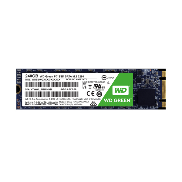 WESTERN DIGITAL - GREEN PC SSD 240GB SERIAL ATA III (WDS240G1G0B)