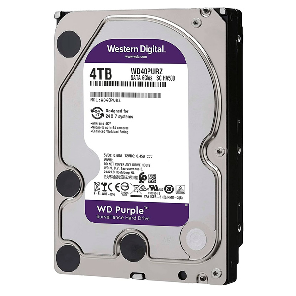 WESTERN DIGITAL - D/S  PURPLE WD40PURZ  4TB SURVEILLANCE 64MB INTELLIPOWER (WD40PURZ)