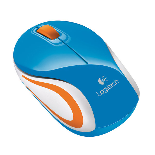 Mouse LOG M187 Mini Azul Inal Pila Optico 3 Botones Win/Mac