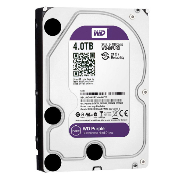 WESTERN DIGITAL - D/S  PURPLE WD40PURZ  4TB SURVEILLANCE 64MB INTELLIPOWER (WD40PURZ)