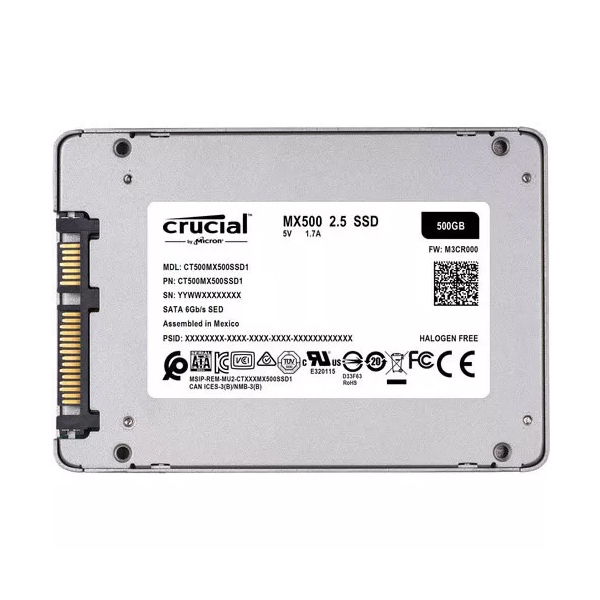  CRUCIAL - SSD MX500 500GB 3D NAND SATA 2.5 560 MB/S LECTURA 510 MB/S ESCRITURA (CT500MX500SSD1) 