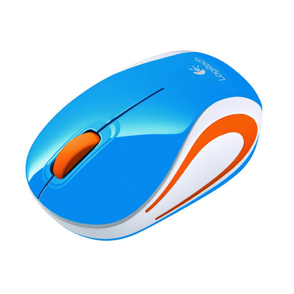 Mouse LOG M187 Mini Azul Inal Pila Optico 3 Botones Win/Mac