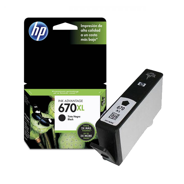 HP - TINTA NEGRA 670XL INK CARTRIDGE (CZ117AL)