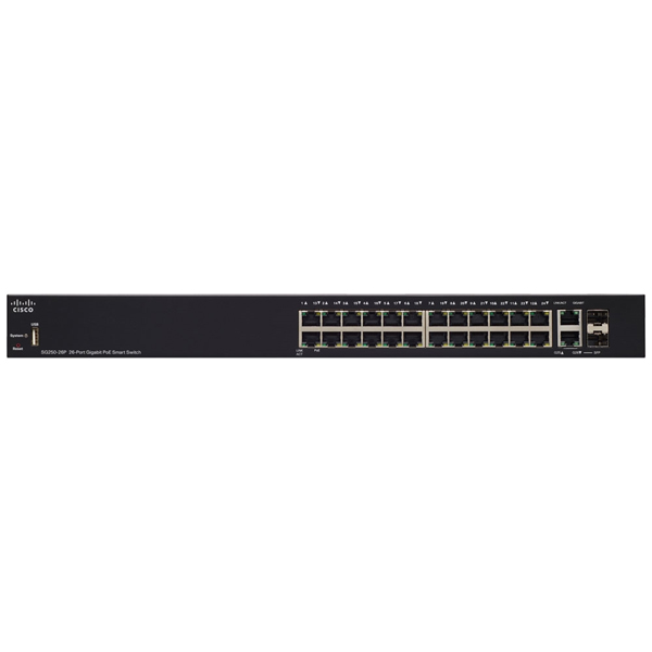 CISCO - CL SMALL BUSINESS SG250-26P SMART SWITCH 24P POE (SG250-26P-K9-NA)