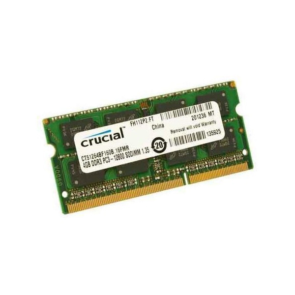 CRUCIAL - MEMORIA RAM DDR3 SODIMM DDR3L 4GB 1600MHZ (CT51264BF160B)