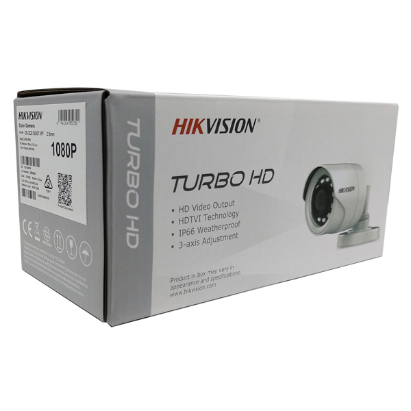 HIKVISION - BULLET TURBO 1080P LENTE FIJO 2.8MM IP66 IR 20 MT. (DS-2CE16D0T-IPF2.8MM)