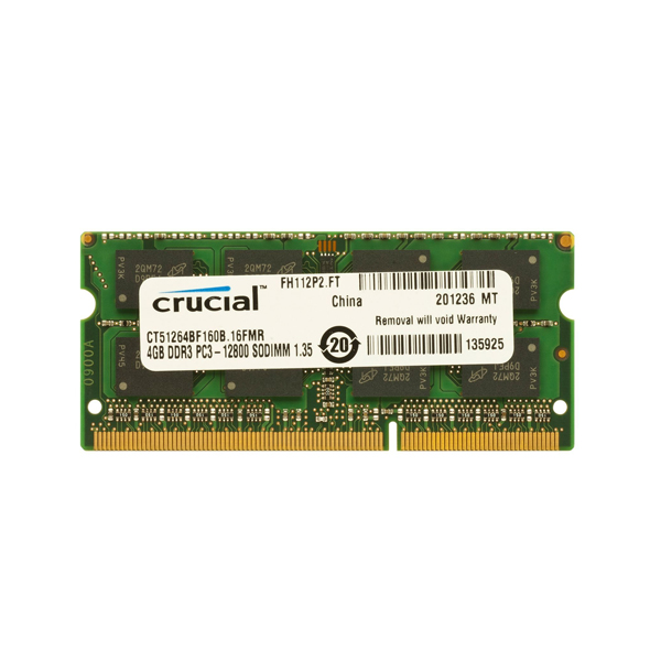 CRUCIAL - MEMORIA RAM DDR3 SODIMM DDR3L 4GB 1600MHZ (CT51264BF160B)