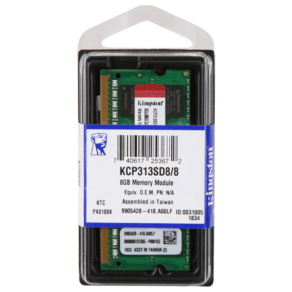 KINGSTON - 8GB 1333MHz SODIMM (KCP313SD8/8)