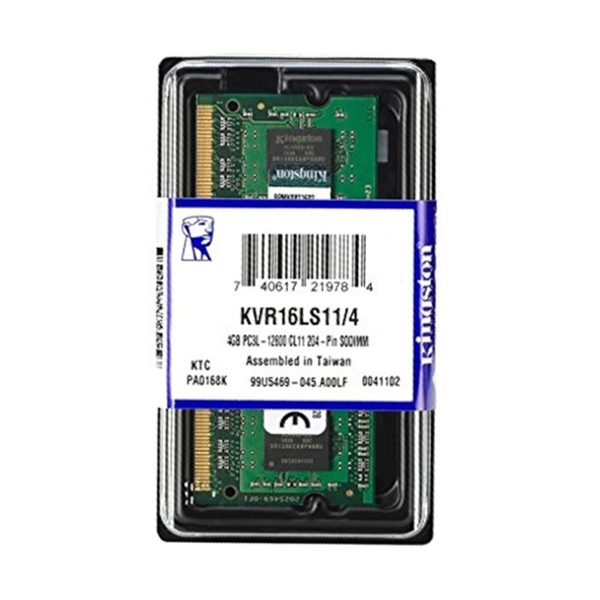 KINGSTON - MEMORIA RAM DDR3 / SODIMM / 4GB / 1600MHZ (KVR16LS11/4)
