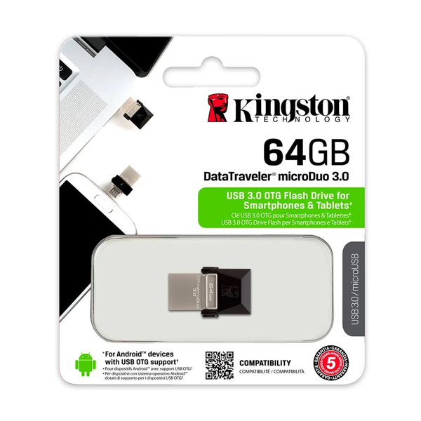 KINGSTON - PENDRIVE DATATRAVELER DT MICRODUO USB 3.0 64 GB (DTDUO3/64GB)