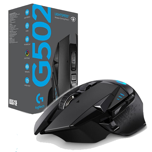 LOGITECH - MOUSE GAMING G502 INALAMBRICO LIGHTSPEED BLACK AND BLUE (910-005566)