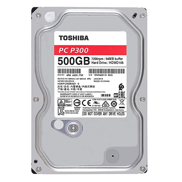 TOSHIBA - DISCO DURO 500GB 7200 DESK INTERNAL BULK (HDWD105UZSVA)